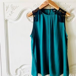 Mossimo XXl tank emerald green lace shoulder 2x
